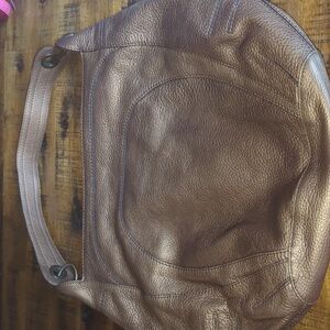 Banana Republic Brown Leather Satchel Women's Bag Metallic Bronze